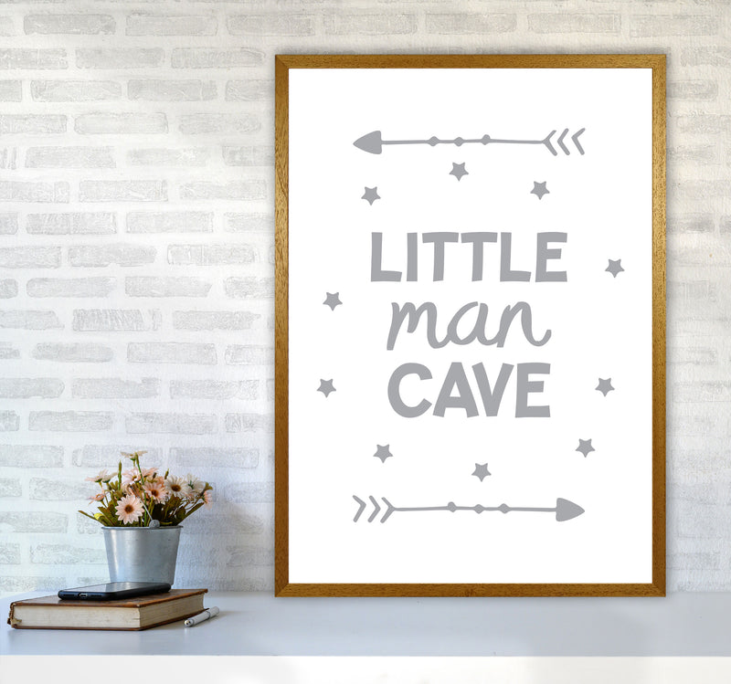 Little Man Cave Grey Arrows Framed Nursey Wall Art Print A1 Print Only