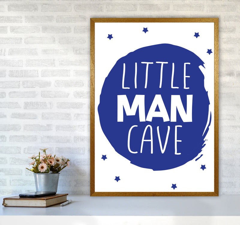 Little Man Cave Navy Circle Framed Nursey Wall Art Print A1 Print Only