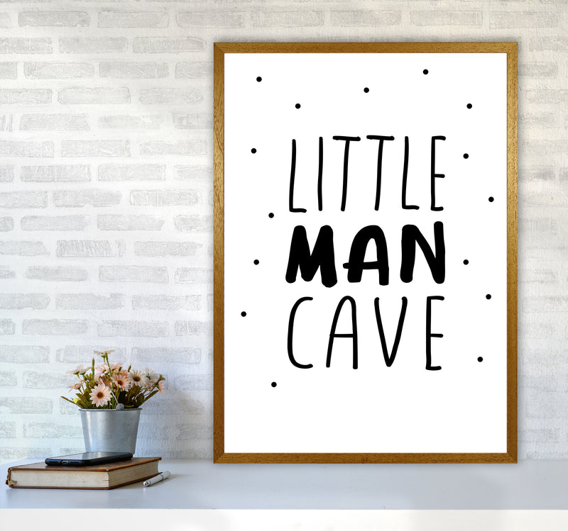Little Man Cave Black Dots Framed Nursey Wall Art Print A1 Print Only