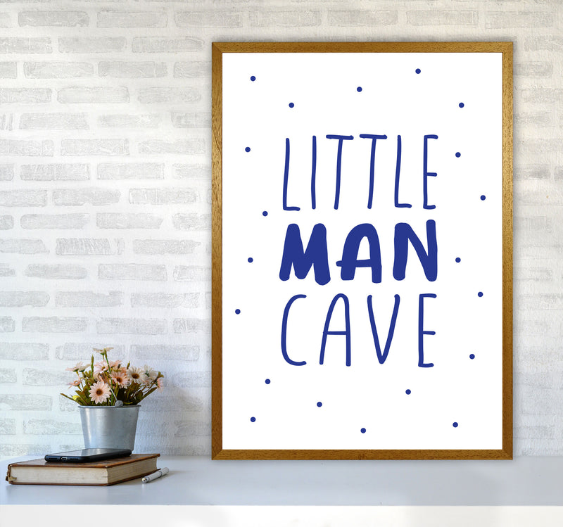Little Man Cave Navy Dots Framed Nursey Wall Art Print A1 Print Only