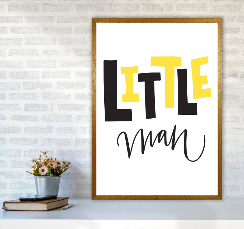 Little Man Yellow And Black Framed Nursey Wall Art Print A1 Print Only