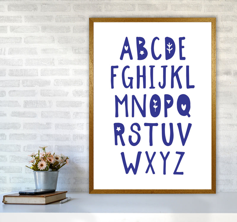 Navy Alphabet Framed Typography Wall Art Print A1 Print Only