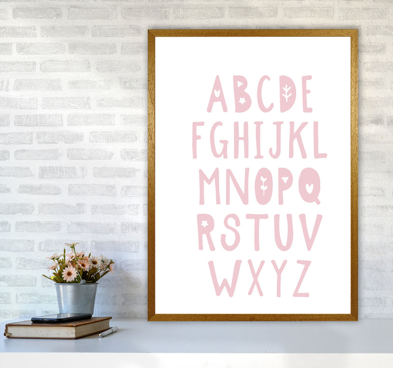 Baby Pink Alphabet Framed Nursey Wall Art Print A1 Print Only