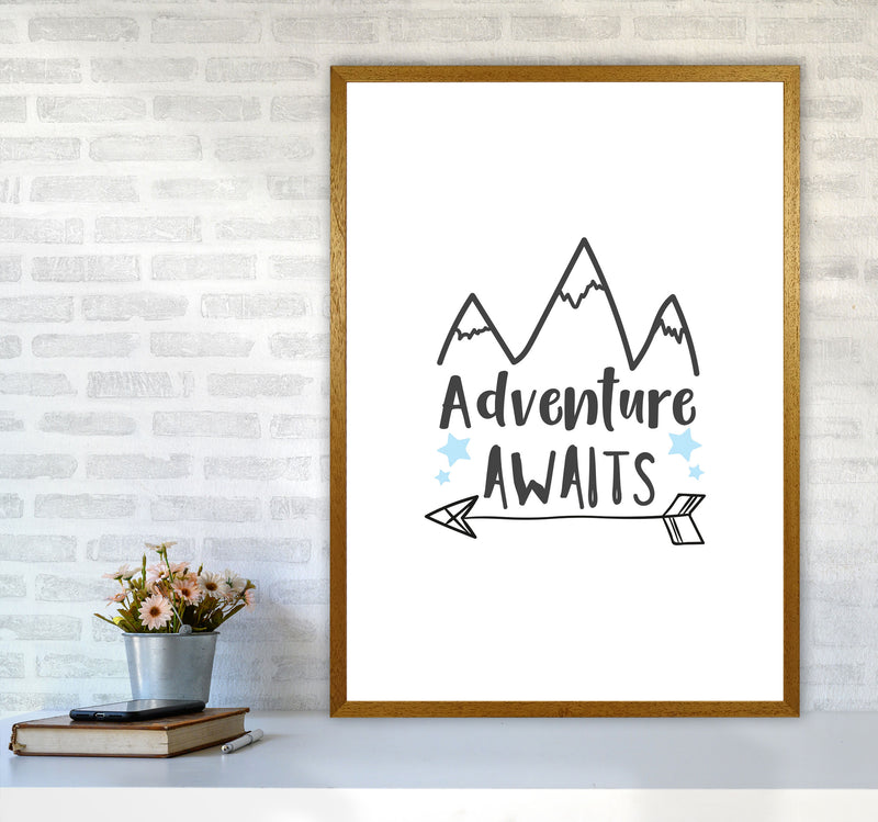 Adventure Awaits Framed Typography Wall Art Print A1 Print Only