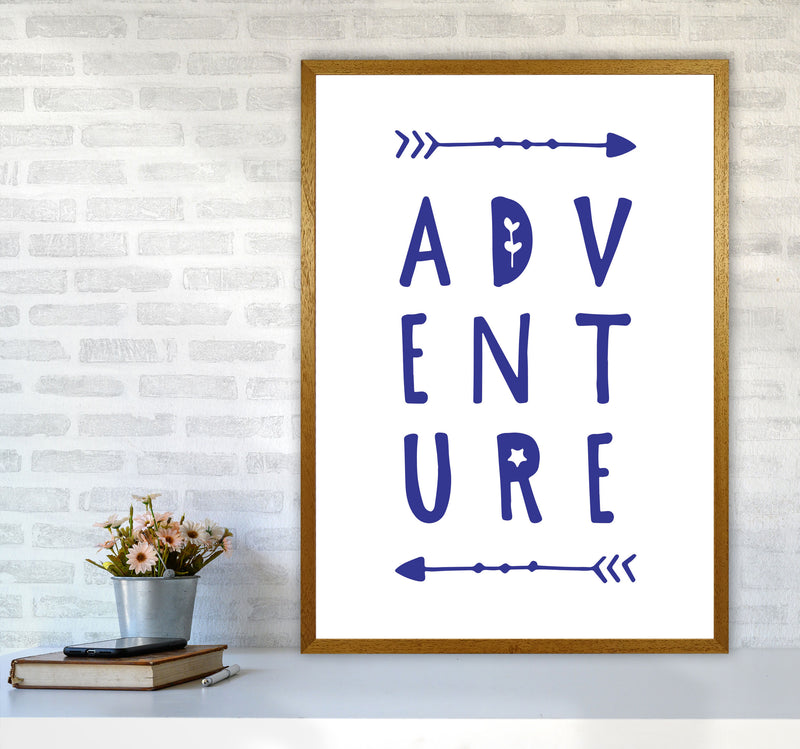 Adventure Navy Framed Typography Wall Art Print A1 Print Only