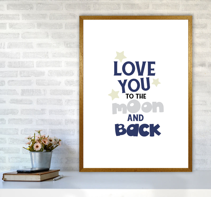 Love You To The Moon And Back Framed Typography Wall Art Print A1 Print Only