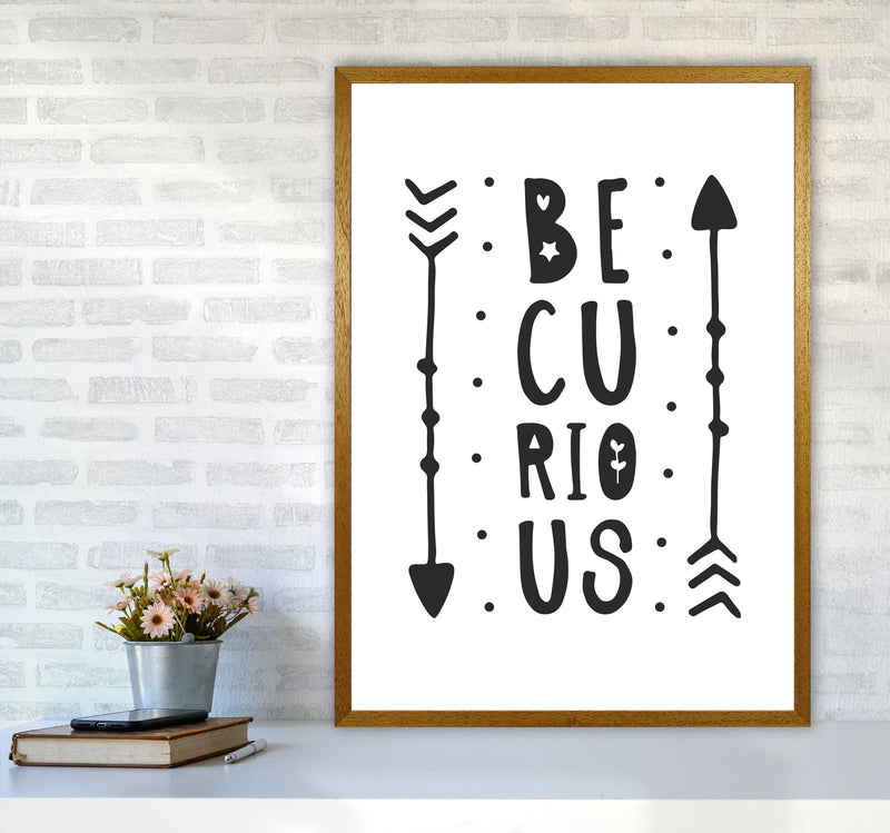 Be Curious Black Framed Typography Wall Art Print A1 Print Only