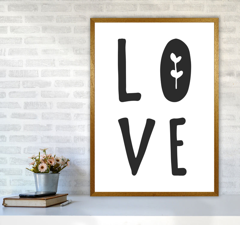 Love Black Framed Typography Wall Art Print A1 Print Only