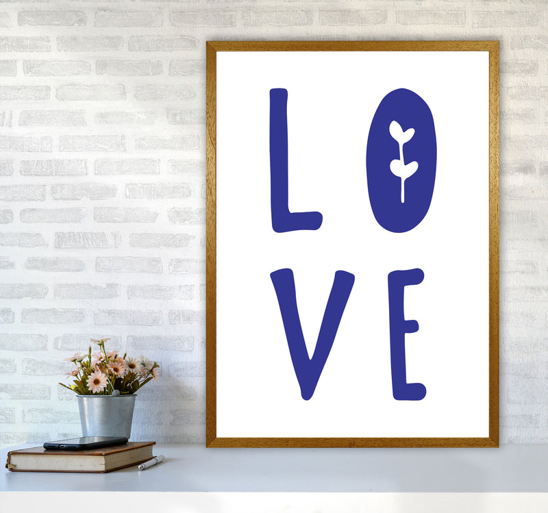 Love Navy Framed Typography Wall Art Print A1 Print Only