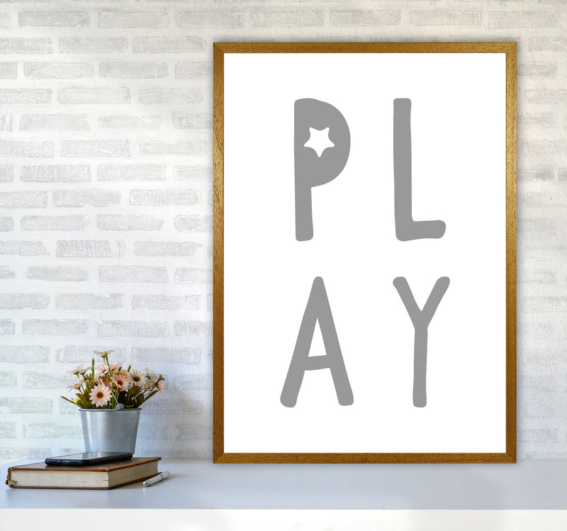 Play Grey Framed Typography Wall Art Print A1 Print Only