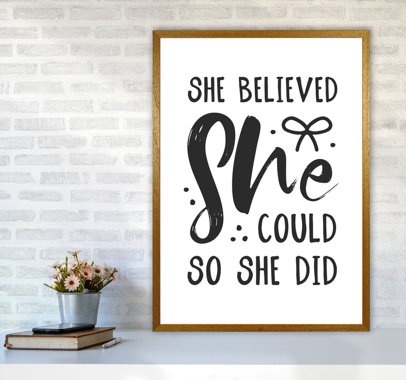 She Believed She Could So She Did Black Modern Print A1 Print Only