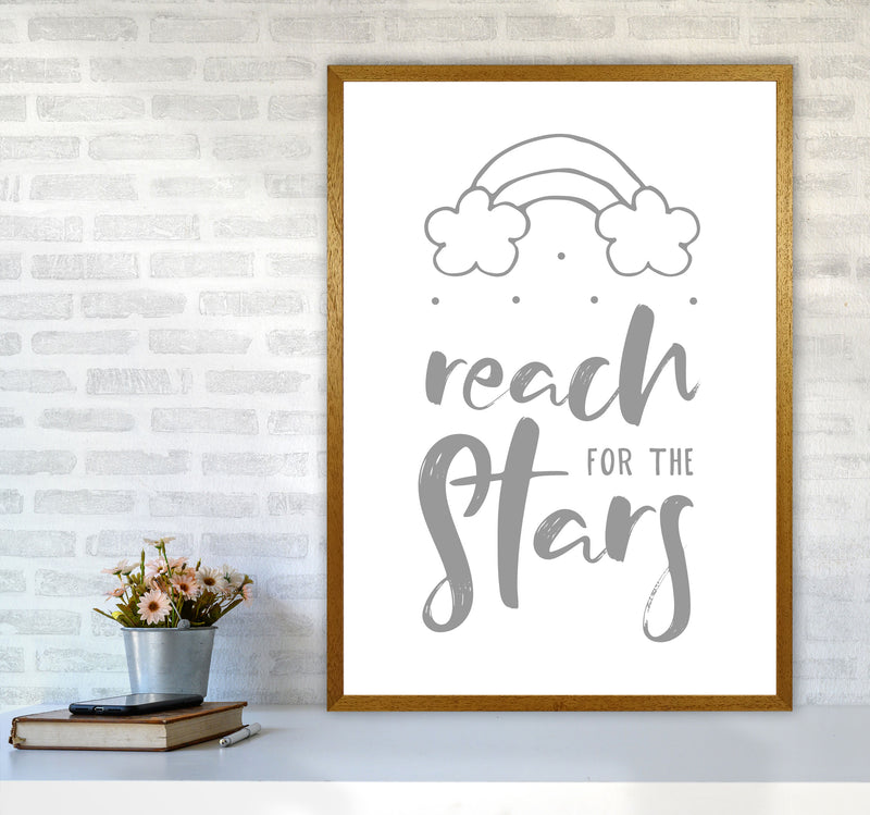 Reach For The Stars Grey Modern Print A1 Print Only