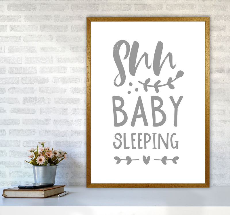 Shh Baby Sleeping Grey Framed Nursey Wall Art Print A1 Print Only