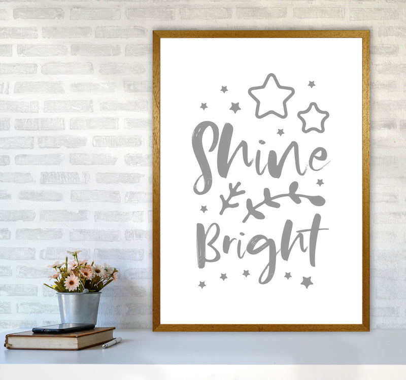 Shine Bright Grey Framed Nursey Wall Art Print A1 Print Only