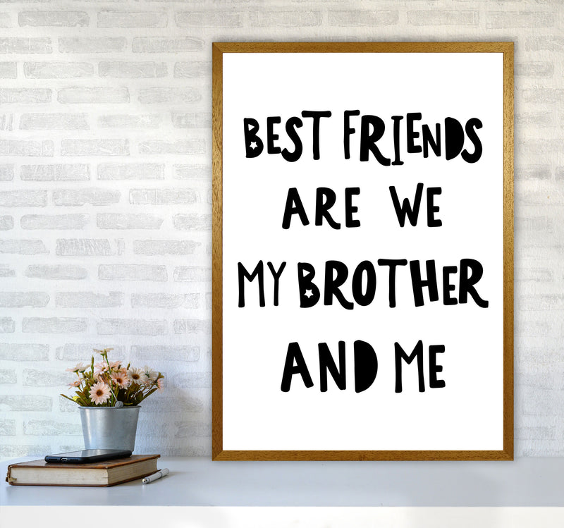 Brother Best Friends Black Framed Typography Wall Art Print A1 Print Only