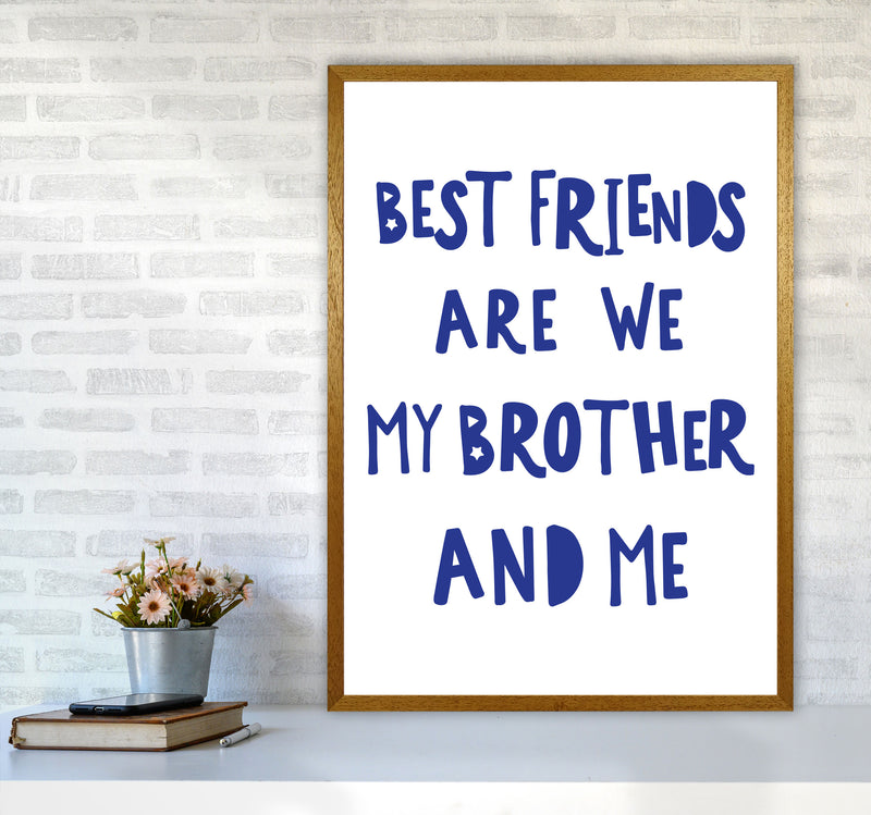 Brother Best Friends Navy Framed Nursey Wall Art Print A1 Print Only