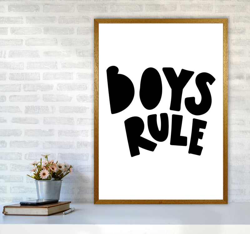 Boys Rule Black Framed Nursey Wall Art Print A1 Print Only