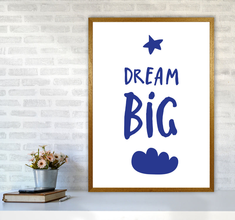 Dream Big Navy Framed Typography Wall Art Print A1 Print Only