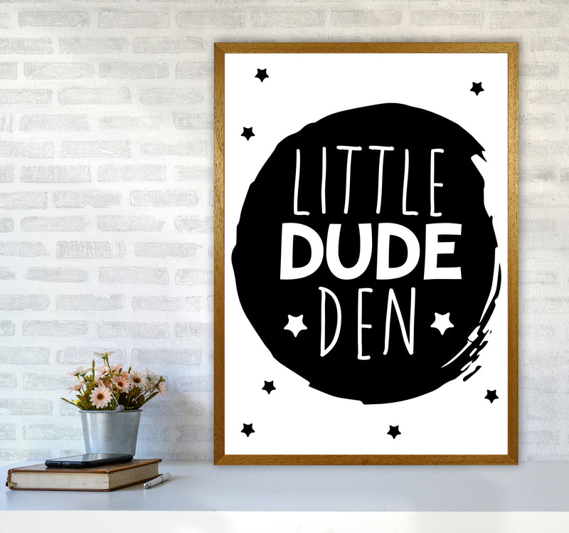 Little Dude Den Black Circle Framed Nursey Wall Art Print A1 Print Only