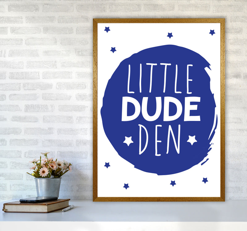 Little Dude Den Navy Circle Framed Nursey Wall Art Print A1 Print Only