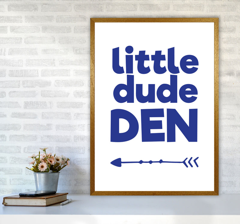 Little Dude Den Navy Framed Nursey Wall Art Print A1 Print Only
