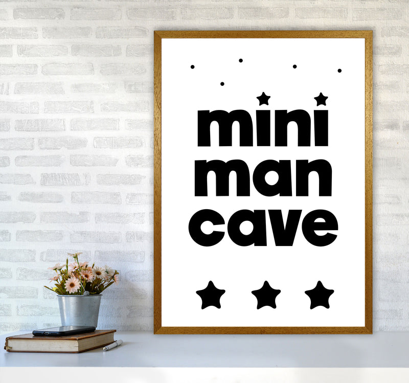 Mini Man Cave Black Framed Nursey Wall Art Print A1 Print Only
