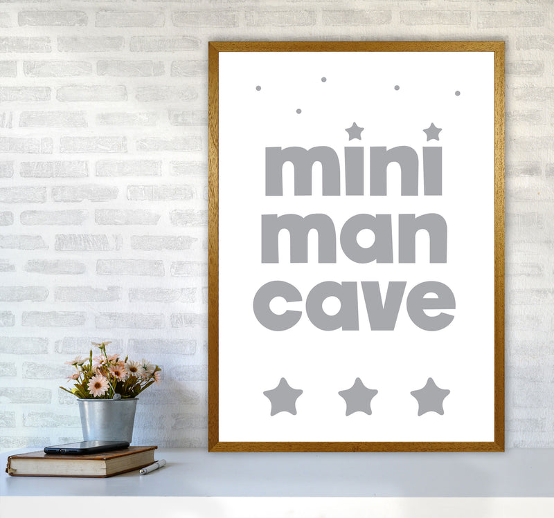 Mini Man Cave Grey Framed Nursey Wall Art Print A1 Print Only