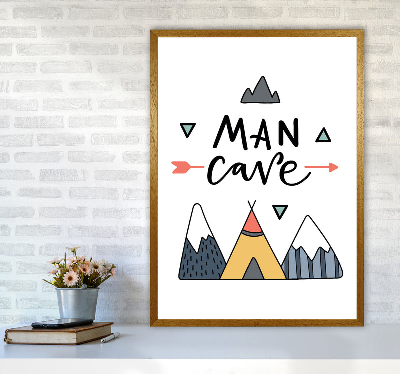 Man Cave Mountains Framed Typography Wall Art Print A1 Print Only