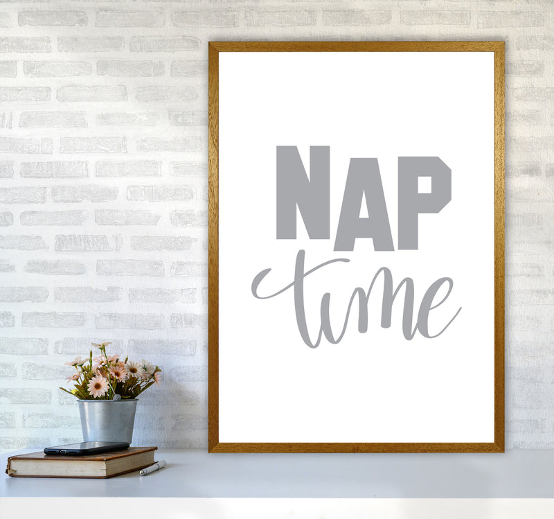 Nap Time Grey Framed Typography Wall Art Print A1 Print Only