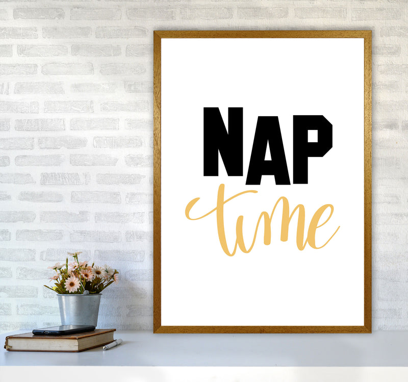 Nap Time Black And Mustard Framed Typography Wall Art Print A1 Print Only