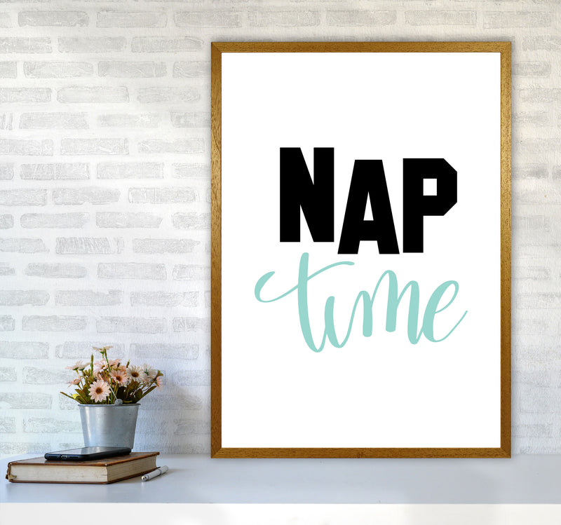 Nap Time Black And Mint Framed Typography Wall Art Print A1 Print Only