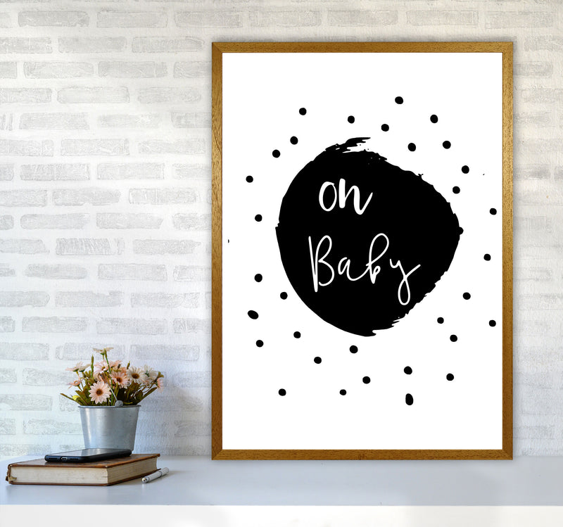 Oh Baby Black Framed Typography Wall Art Print A1 Print Only