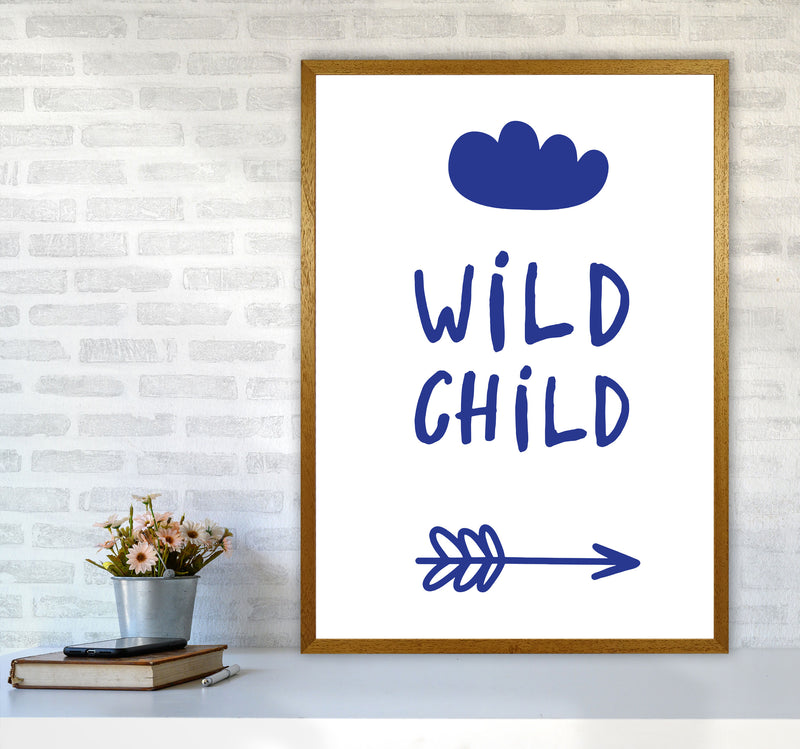 Wild Child Navy Framed Nursey Wall Art Print A1 Print Only