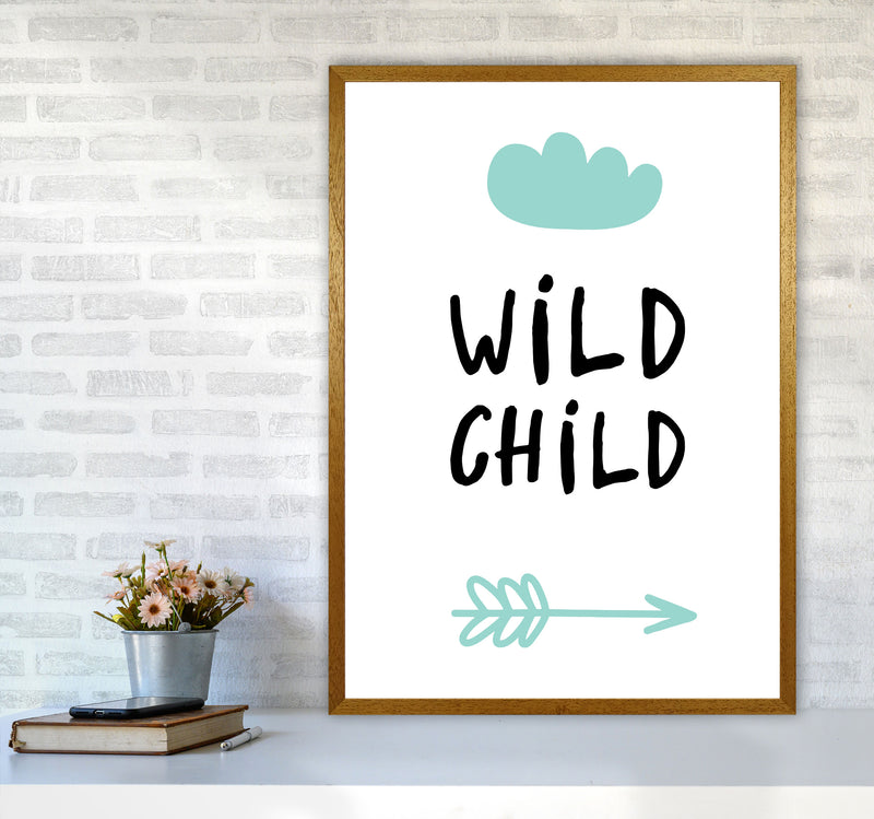 Wild Child Mint And Black Framed Nursey Wall Art Print A1 Print Only