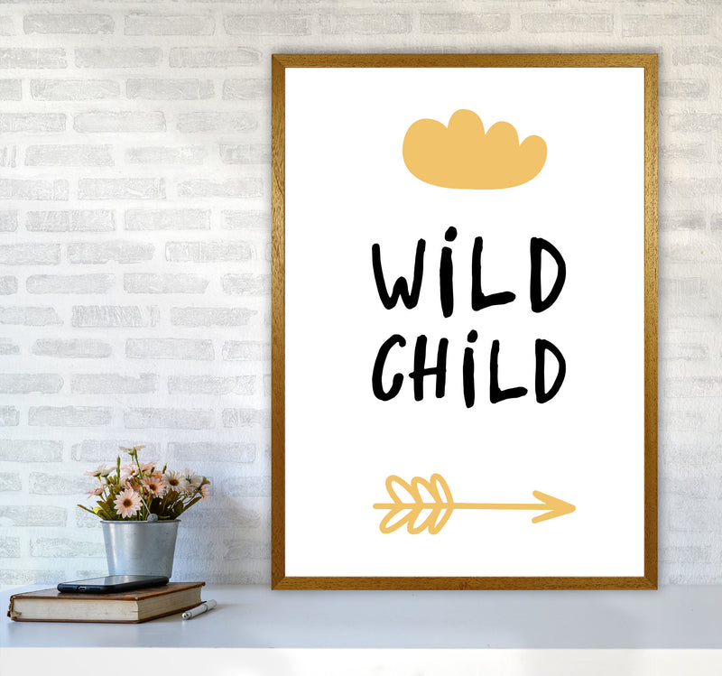 Wild Child Mustard And Black Framed Nursey Wall Art Print A1 Print Only