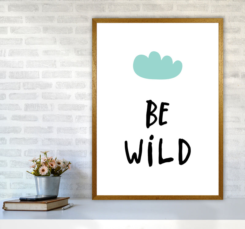 Be Wild Mint Cloud Framed Typography Wall Art Print A1 Print Only