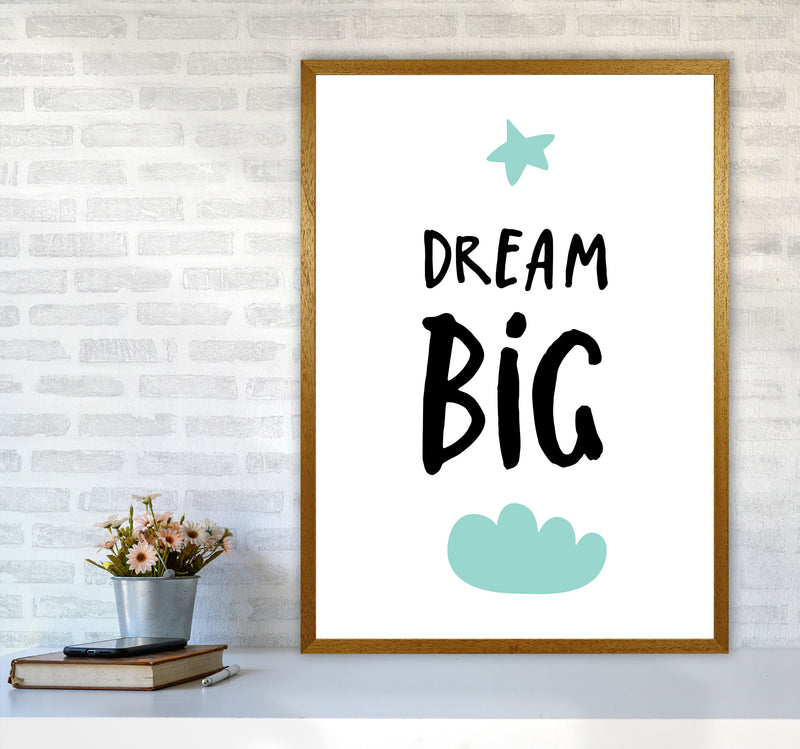 Dream Big Mint Cloud Framed Typography Wall Art Print A1 Print Only