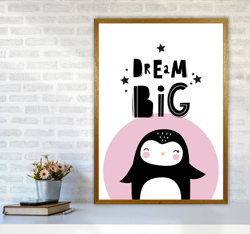 Dream Big Penguin Framed Nursey Wall Art Print A1 Print Only