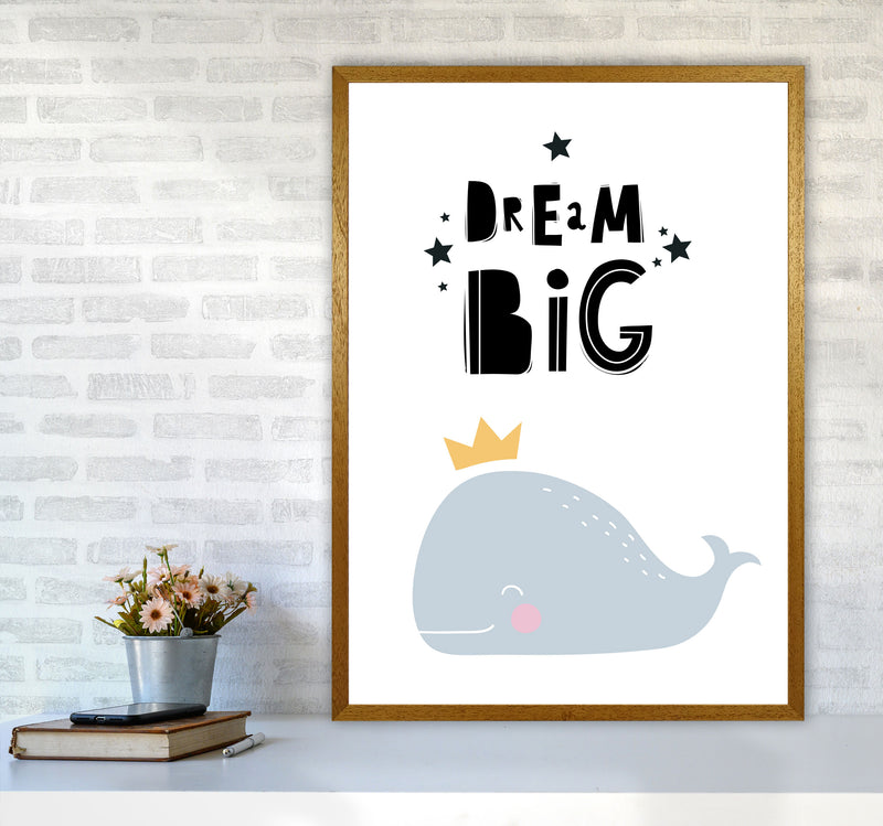 Dream Big Whale Framed Nursey Wall Art Print A1 Print Only