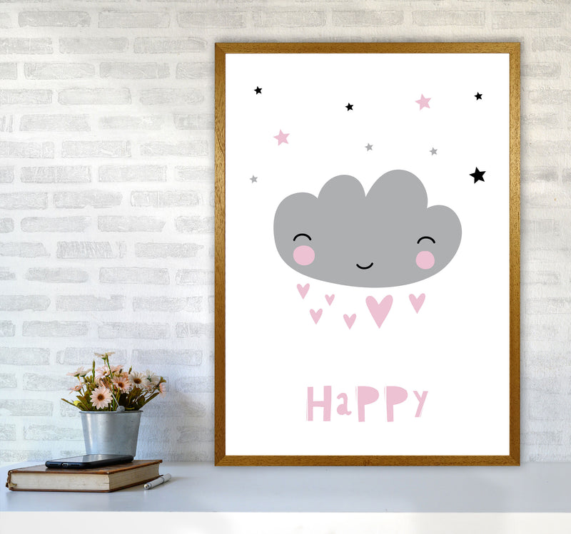 Happy Cloud Framed Nursey Wall Art Print A1 Print Only