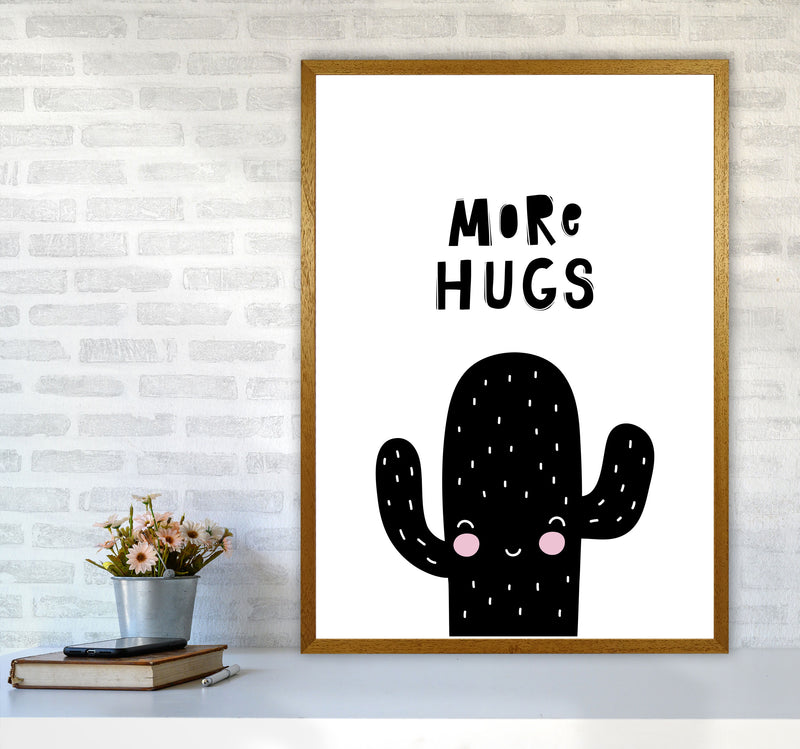 More Hugs Cactus Framed Typography Wall Art Print A1 Print Only