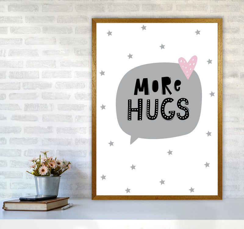 More Hugs Speech Bubble Framed Typography Wall Art Print A1 Print Only