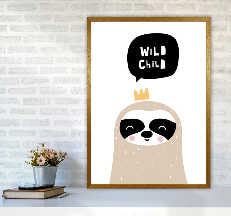 Wild Child Sloth Framed Nursey Wall Art Print A1 Print Only