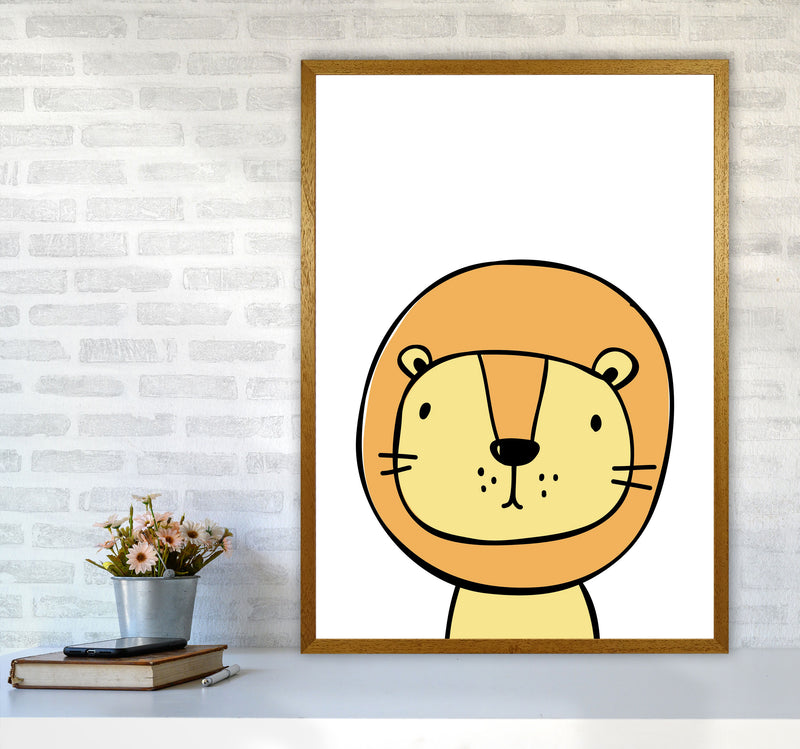 Scandi Lion Framed Nursey Wall Art Print A1 Print Only