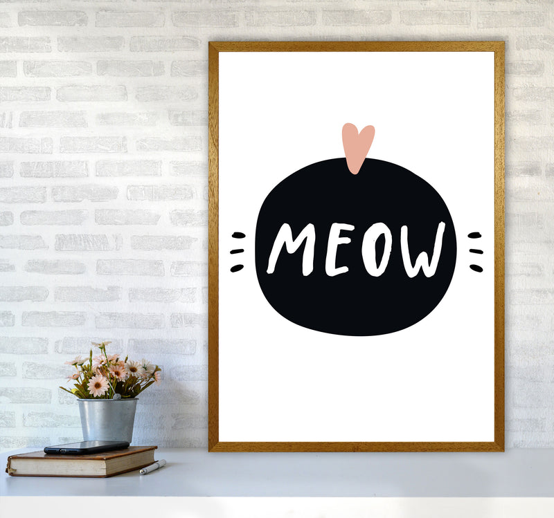 Meow Framed Typography Wall Art Print A1 Print Only