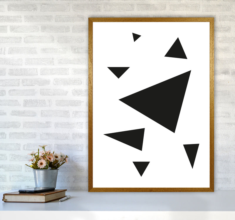 Black Abstract Triangles Modern Print A1 Print Only