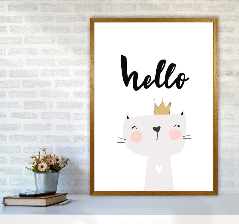 Hello Scandi Cat Modern Print Animal Art Print A1 Print Only