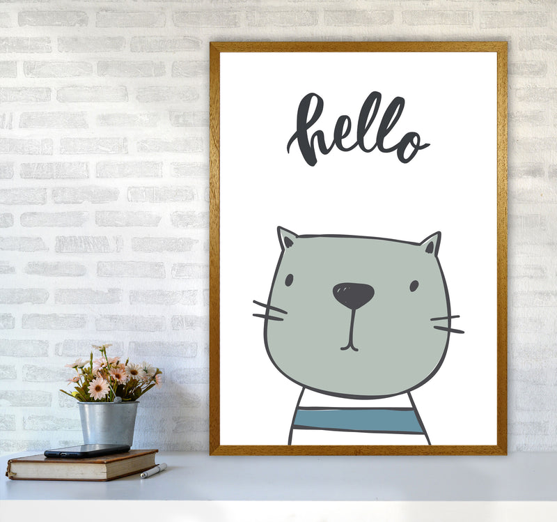 Hello Cat Modern Print Animal Art Print A1 Print Only