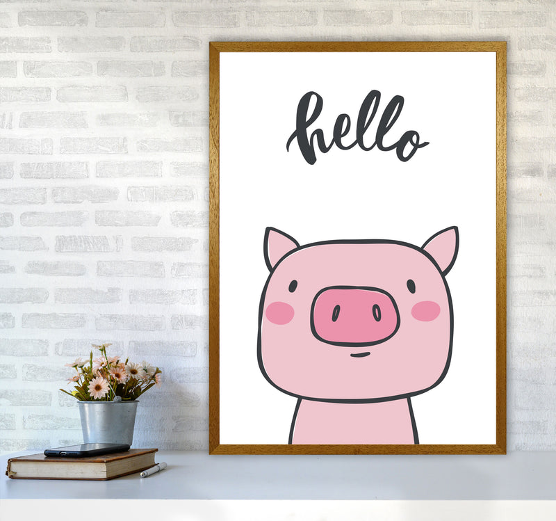Hello Pig Modern Print Animal Art Print A1 Print Only