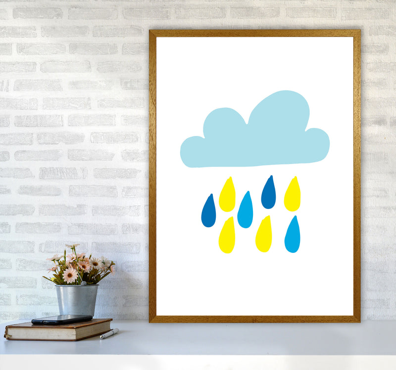 Blue Rain Cloud Modern Print A1 Print Only